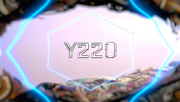 Digitally-rendered text design with neon