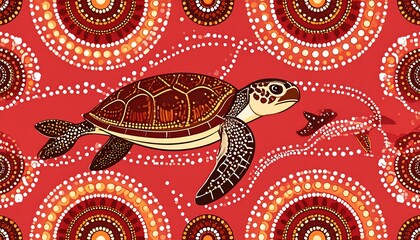 Turtle in Aboriginal-style pattern