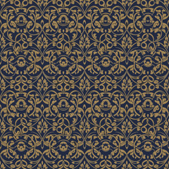 Seamless background with traditional Japanese pattern in Karakusa style  