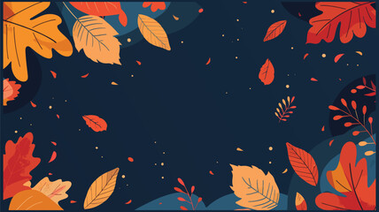 Elegant Fall Foliage Background with Text Space and Soft Gradient