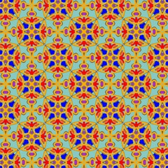 Seamless Vintage Moroccan Tile Pattern in Rich Colors
