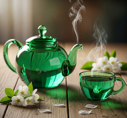 green crystal cup