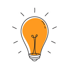 Bright idea light bulb illustration.