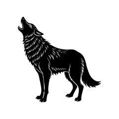 Fototapeta premium silhouette of a wolf howling vector art