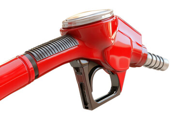 Fuel Nozzle Red and Silver Close-Up Industrial Gas Dispenser Machinery