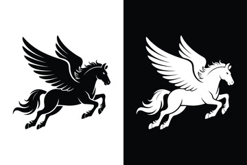 Pegasus icon vector on White Background ,Vector Art Illustration on white background.