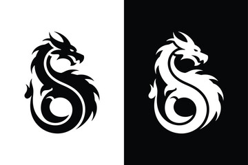 Dragon icon vector on White Background ,Vector Art Illustration on white background.