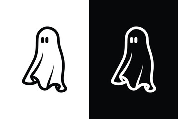 Ghost icon vector on White Background ,Vector Art Illustration on white background.
