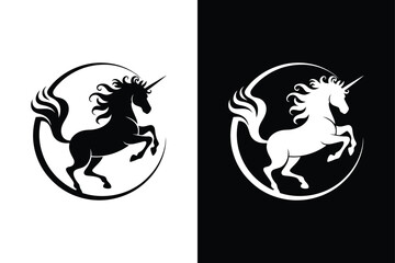 Unicorn icon vector on White Background ,Vector Art Illustration on white background.