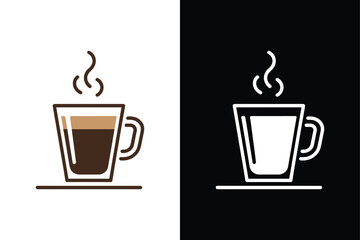 Americano icon vector on White Background ,Vector Art Illustration on white background.