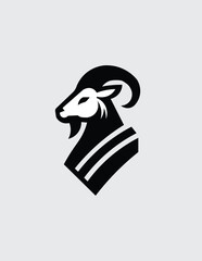 Minimal Goat Silhouette &ndash; Farm Animal Vector Icon in Outline and Solid Style
