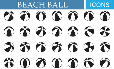 Summer Fun Beach Ball Icons – Graphic Set for Outdoor and Water Sports