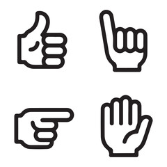 Minimal hand symbol vector collection