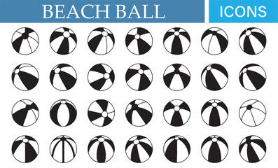 Playful Beach Ball Icon Pack – Fun Illustrations for Summer, Sports, and Games