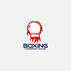 Powerful Boxing Glove Logo Design for a Sporting Company This dynamic logo features a stylized boxing glove, rendered in white with red dripping accents, evoking a sense of action and intensity.