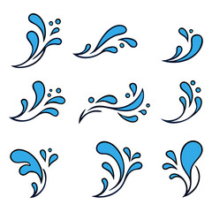 water splash icon Flat and simple symbols. vector Illustration