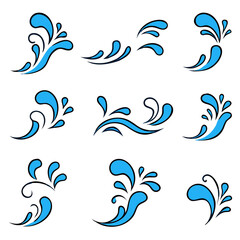 water splash icon Flat and simple symbols. vector Illustration