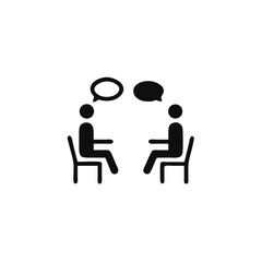 speaking people icon vector, Business Dialogue symbol isolated on white background