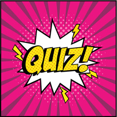 Quiz in comic pop art style. Quiz game icon . Vector illustration eps 10