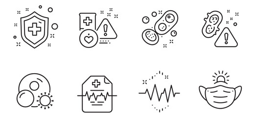 Healthcare and virus protection icon set representing medical care and prevention measures