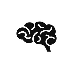 Human brain vector icon illustration, isolated on white background,