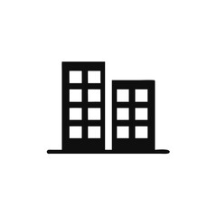 Office building icon in flat style. Apartment , hotel vector illustration on white isolated background. building business concept.