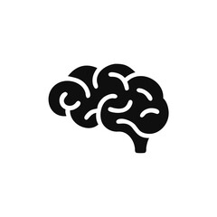 Human brain vector icon illustration, isolated on white background,