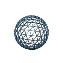 Geometric blue sphere with triangular structure