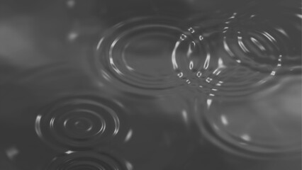 Grey water ripple abstract png element. Realistic liquid rings and concentric circles overlay effect. Calm monochrome ripple isolated on transparent background for spa or zen concepts.