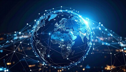 Fototapeta premium Global Network Connection Digital World Technology.