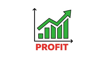 Profit Growth Chart Showing Increasing Sales and Positive Trend