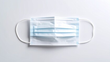 Disposable Face Mask on White Background Clean Medical Protection.