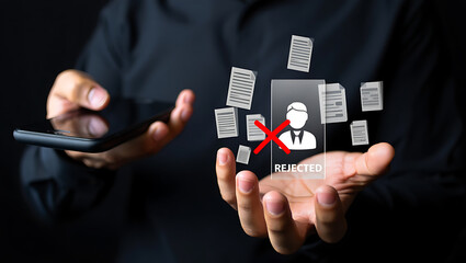 Person rejected from job application documents image