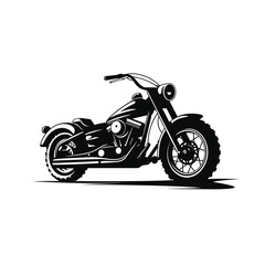 Fototapeta premium Set of Vintage Cruiser Motorcycle Illustrations in Silhouette Style