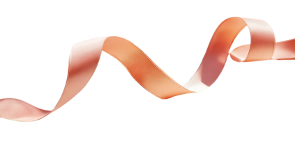 A swirled ribbon of peachy-coral color.  It's a continuous,  smooth,  and elegant design,  with a slightly glossy,  almost satin-like texture