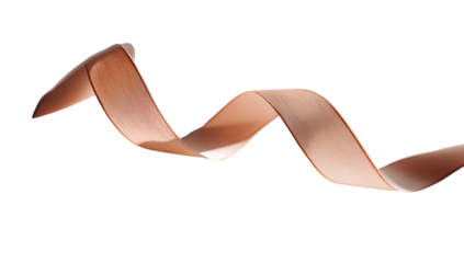 Copper-toned ribbon,  swirling,  abstract form