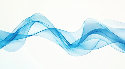 Abstract flowing blue waves on white background (5)