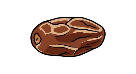 Date Fruit Isolated on White Background Food Illustration