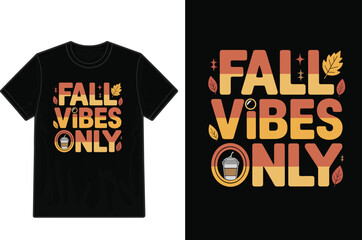 Autumn vibes only typography design for fall season t shirt