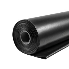 Roll of Heavy Duty Black Plastic Sheeting on transparent background