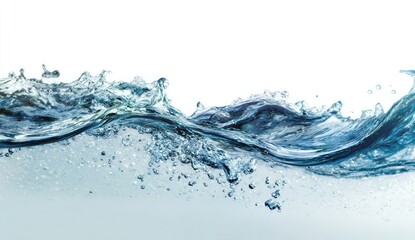 Rippling water waves against white background