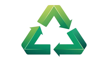 Obraz premium Iconic green recycling symbol with gradient shading representing environmental sustainability and a circular economy concept