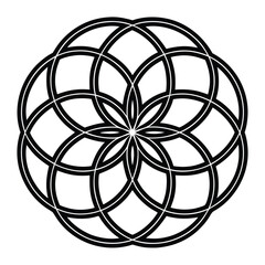 Interwoven black circular pattern geometric abstract