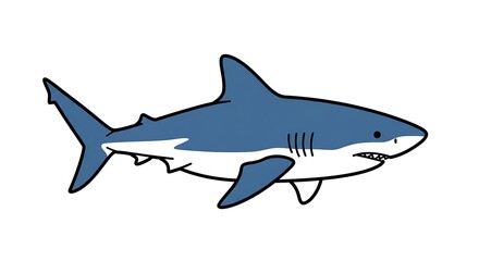 Naklejka premium Shark Swimming Illustration on White Background