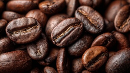 Fototapeta premium Roasted coffee bean surface with detailed brown patterns and rich earthy tones