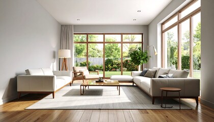 Modern living room with garden view (3)