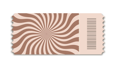 Ticket template isolated on white background.