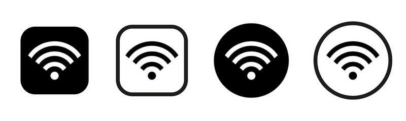 Wifi internet icons symbol set, wifi logo button collection