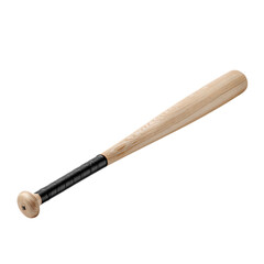 Wooden baseball bat isolated on black background
