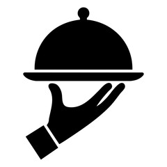 Fototapeta premium covered plate serving with hand vector